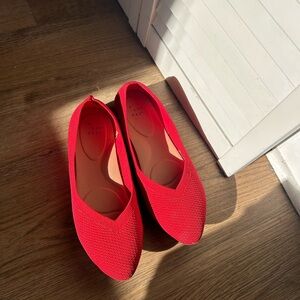 a new day Red Knit Pointed Toe Slip-On Flats